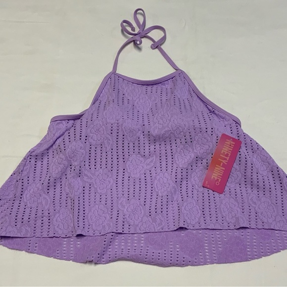 Ninety-Nine Other - Ninety-Nine Crochet High Neck Tankini Swim Top